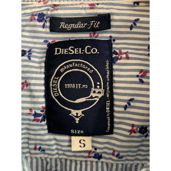 Diesel Co Men's Floral Short Sleeve Button-Up Shirt Size S 7227 Skater - Picture 4 of 10